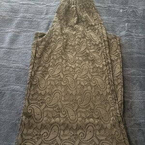 Lace Patterned Tan Skirt